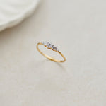 Five Stone Diamond Ring, 14K Gold Vermeil, 1/4 ct Lab Grown Diamond-1