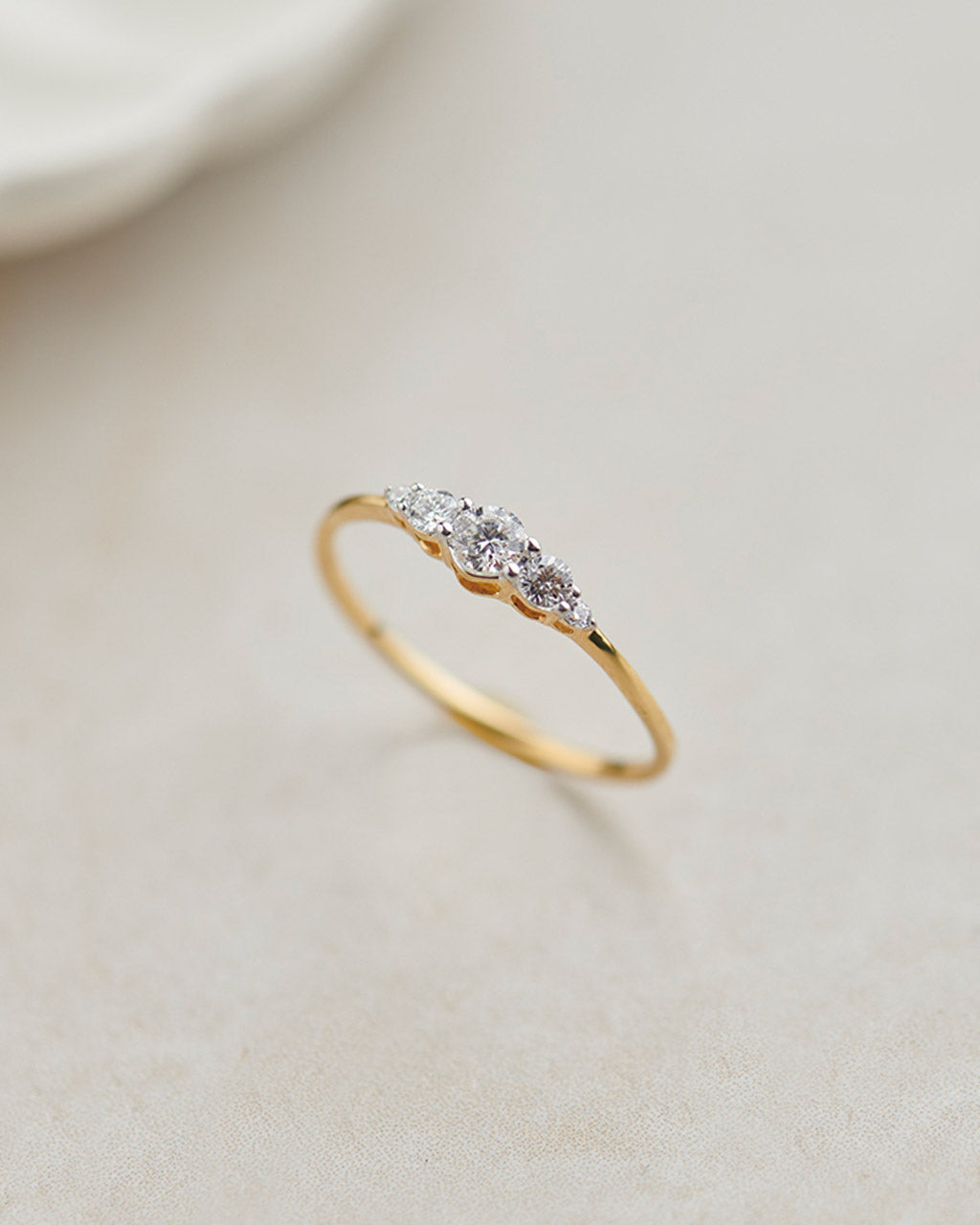 Five Stone Diamond Ring, 14K Gold Vermeil, 1/4 ct Lab Grown Diamond-7