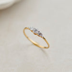 Five Stone Diamond Ring, 14K Gold Vermeil, 1/4 ct Lab Grown Diamond-7