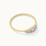 Five Stone Diamond Ring, 14K Gold Vermeil, 1/4 ct Lab Grown Diamond-8