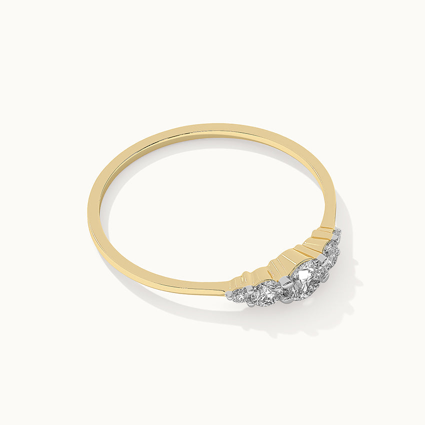 Five Stone Diamond Ring, 14K Gold Vermeil, 1/4 ct Lab Grown Diamond-8