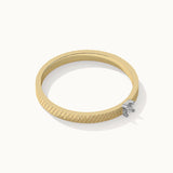 Textured Stackable Diamond Ring, 10K Solid Gold, 1/20 ct Lab Grown Diamond-7