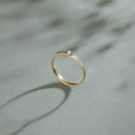 Textured Stackable Diamond Ring, 10K Solid Gold, 1/20 ct Lab Grown Diamond-1