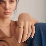 Faceted Round Diamond Ring, 14K Gold Vermeil, 1/4 ct Lab Grown Diamond-2