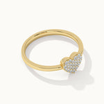 Heart Pave Diamond Ring, 14K Gold Vermeil, 1/6 ct Lab Grown Diamond-9