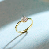 Round Pave Diamond Ring, 14K Gold Vermeil, 1/4 ct Lab Grown Diamond-6