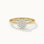 Round Pave Diamond Ring, 14K Solid Gold, 1/4 ct Lab Grown Diamond-3