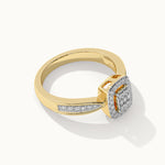 Rectangle Halo Diamond Ring, 14K Gold Vermeil, 1/3 ct Lab Grown Diamond-7