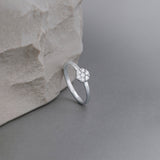 Sleek Floral Ring, 10K Solid Gold, 1/5 ct Lab Grown Diamond-1