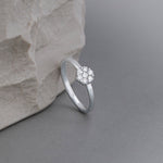 Sleek Floral Ring, 10K Solid Gold, 1/5 ct Lab Grown Diamond-3