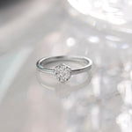 Sleek Floral Ring, 10K Solid Gold, 1/5 ct Lab Grown Diamond-4