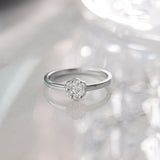 Sleek Floral Ring, 10K Solid Gold, 1/5 ct Lab Grown Diamond-4