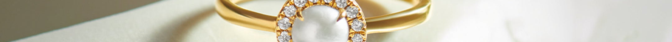 Classic Pearl Diamond Ring, 14K Gold Vermeil, 1/10 ct Lab Grown Diamond-1