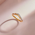 Sleek Chevron Ring, 14K Gold Vermeil, 1/10 ct Lab Grown Diamond-6