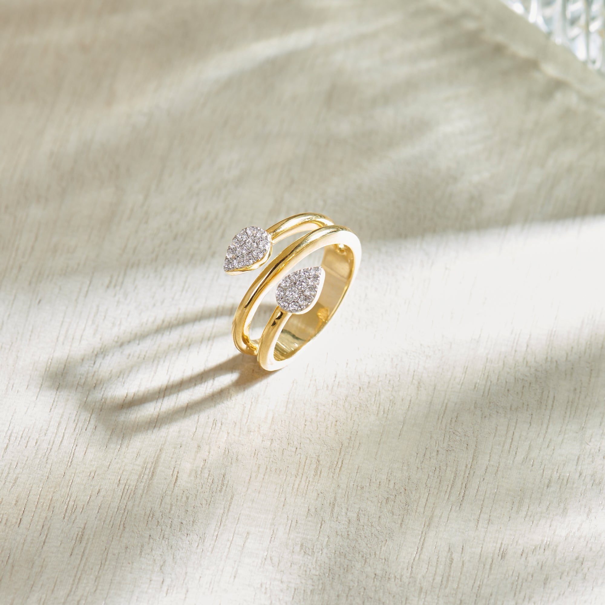 Lustrous Diamond Coil Ring, 14K Gold Vermeil, 1/4 ct Lab Grown Diamond-1