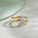 Sparkling Diamond Coil RIng, 14K Gold Vermeil, 1/4 ct Lab Grown Diamond-5