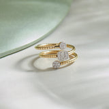 Sparkling Diamond Coil RIng, 14K Gold Vermeil, 1/4 ct Lab Grown Diamond-1