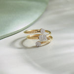 Sparkling Diamond Coil RIng, 14K Solid Gold, 1/4 ct Lab Grown Diamond-1