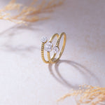 Sparkling Diamond Coil RIng, 14K Gold Vermeil, 1/4 ct Lab Grown Diamond-4