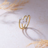 Sparkling Diamond Coil RIng, 14K Gold Vermeil, 1/4 ct Lab Grown Diamond-4