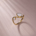 Diamond Swirl Ring, 14K Gold Vermeil, 1/3 ct Lab Grown Diamond-5