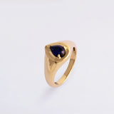 Created Sapphire Signet Pinky Ring