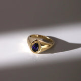Created Sapphire Signet Pinky Ring