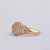 Diamond Studded Signet Pinky Ring