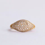 Diamond Studded Signet Pinky Ring