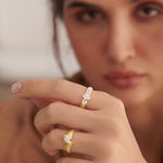 Modern Oval Solitaire Ring, 14K Gold Vermeil, 5/8 ct Lab Grown Diamond-2