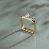 Modern Oval Solitaire Ring, 14K Gold Vermeil, 5/8 ct Lab Grown Diamond-5