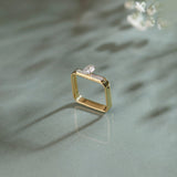Modern Oval Solitaire Ring, 14K Gold Vermeil, 5/8 ct Lab Grown Diamond-1