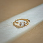 Bar Solitaire Ring, 14K Gold Vermeil, 1/3 ct Lab Grown Diamond-5