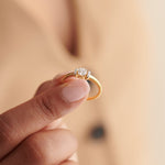 Bar Solitaire Ring, 14K Gold Vermeil, 1/3 ct Lab Grown Diamond-2