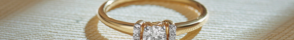 Bar Solitaire Ring, 14K Gold Vermeil, 1/3 ct Lab Grown Diamond-1