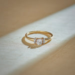 Bar Solitaire Ring, 14K Gold Vermeil, 1/3 ct Lab Grown Diamond-1