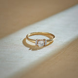 Bar Solitaire Ring, 14K Gold Vermeil, 1/3 ct Lab Grown Diamond-1