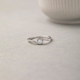 Classic Swirl Solitaire Ring, 10K Solid Gold, 1/5 ct Lab Grown Diamond-5