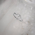 Classic Swirl Solitaire Ring, 10K Solid Gold, 1/5 ct Lab Grown Diamond-6