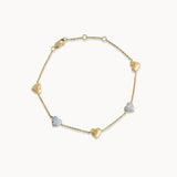 Station Diamond Heart Bracelet