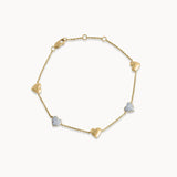 Station Diamond Heart Bracelet