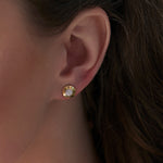 Disc Cluster Diamond Earrings, 14K Gold Vermeil, 1/10 ct Lab Grown Diamond-4