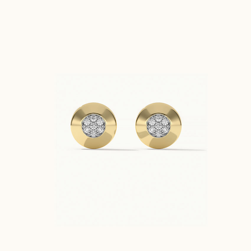 Disc Cluster Diamond Earrings, 14K Gold Vermeil, 1/10 ct Lab Grown Diamond-7