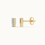 Petite Bar Diamond Earrings, 14K Gold Vermeil, 1/20 ct Lab Grown Diamond-8