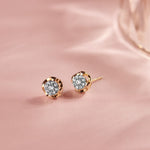 Tailored Round Diamond Earrings, 14K Gold Vermeil, 1/6 ct Lab Grown Diamond-5