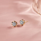 Tailored Round Diamond Earrings, 14K Gold Vermeil, 1/6 ct Lab Grown Diamond-5