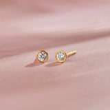 Round Cluster Small Diamond Earrings