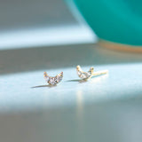 Crescent Moon Diamond Earrings