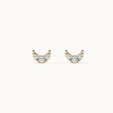 Crescent Moon Diamond Earrings