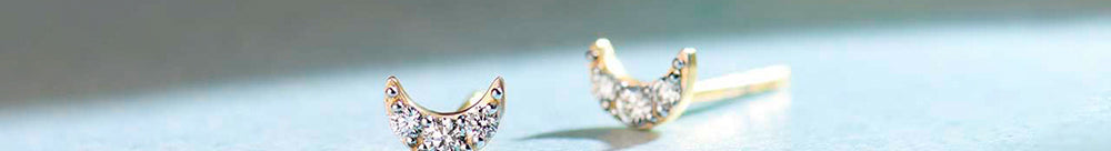 Crescent Moon Diamond Earrings
